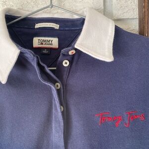 Vintage Tommy Hilfiger polo longsleeve blue white and red classic
